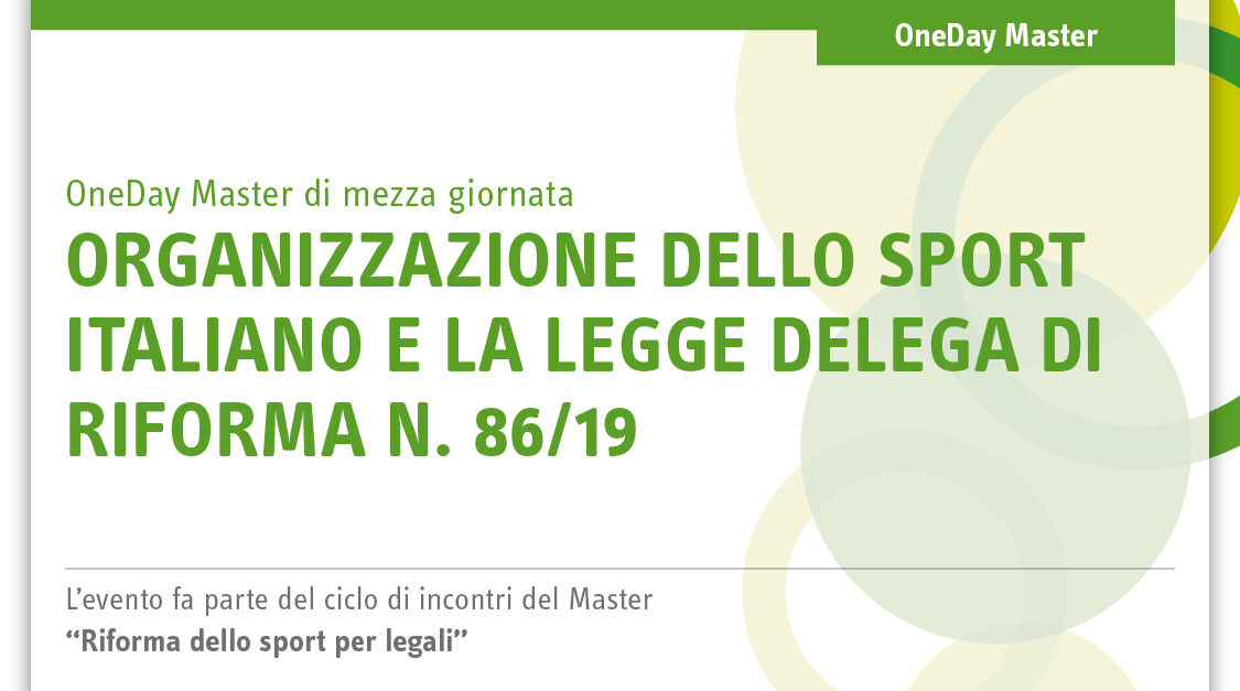 Immagine Organizzazione dello sport italiano e la legge delega di riforma n. 86/19 | Euroconference